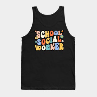 Groovy School Social Worker Coping Skills Back To School Tank Top